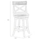 Curved X Shaped Back Swivel Counter Stool With Fabric Padded Seating, White - BM218146