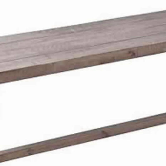 Farmhouse Wooden Dining Bench With Grain Details And Plank Top, Brown - BM220511