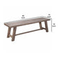 Farmhouse Wooden Dining Bench With Grain Details And Plank Top, Brown - BM220511