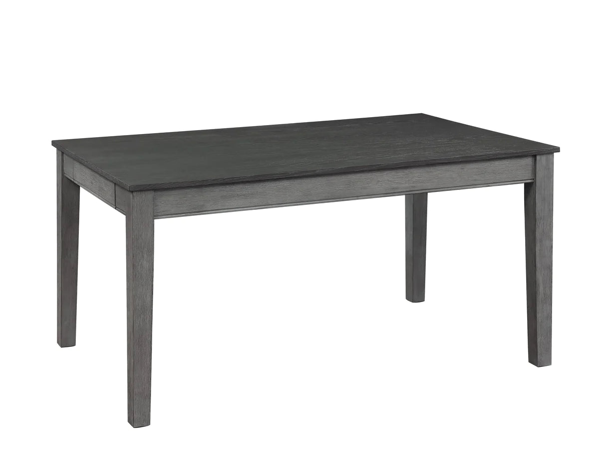 Rectangular Wooden Dining Table With 2 Drawers And Tapered Legs, Gray - BM220887