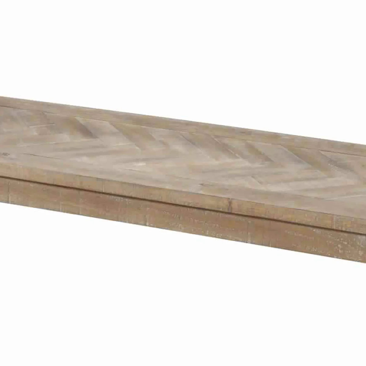 Rectangular Wooden Dining Bench With Block Legs, Weathered Brown - BM222468