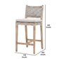Interwined Rope Design Counter Stool With Removable Seat Cushion, Gray - BM231091