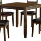 5 Piece Dining Table Set With Leatherette Seating, Brown - BM239827