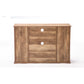 Rustic Media Cabinet With Barn Door And Open Storage, Natural - BM240807