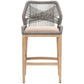 Counter Stool With Wooden Legs And Rope Back, Gray And Brown - BM241887