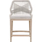 Counter Stool With Rope Back And Wooden Legs, Gray And Brown - BM241888