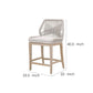 Counter Stool With Rope Back And Wooden Legs, Gray And Brown - BM241888