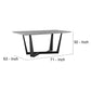 Dining Table With Melamine Top And Intersected Base, Light Gray And Black - BM248308