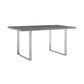 5 Piece Dining Table And Chairs With Metal Frame Base, Gray And Silver - BM248319