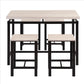 5 Piece Pub Table Set With Backless Seat Stools, Gray - BM261355