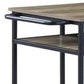 Kitchen Island With Slatted And Bottom Shelves, Oak Brown - BM269086