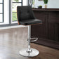 Adjustable Barstool With Faux Leather And Wooden Backing, Black And Brown - BM270018