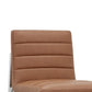 Eun 26 Inch Vegan Faux Leather Counter Stool, Chrome Legs, Set Of 2, Brown - BM273665