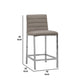 Eun 26 Inch Vegan Faux Leather Counter Stool, Chrome Legs, Set Of 2, Gray - BM273677