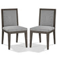 Mod 19 Inch Dining Chair,Solid Wood, Upholstered, Set Of 2, Ash Gray - BM274136