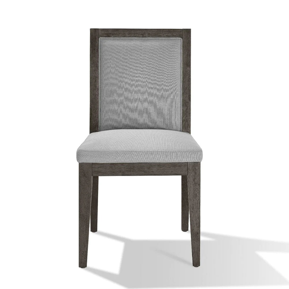 Mod 19 Inch Dining Chair,Solid Wood, Upholstered, Set Of 2, Ash Gray - BM274136