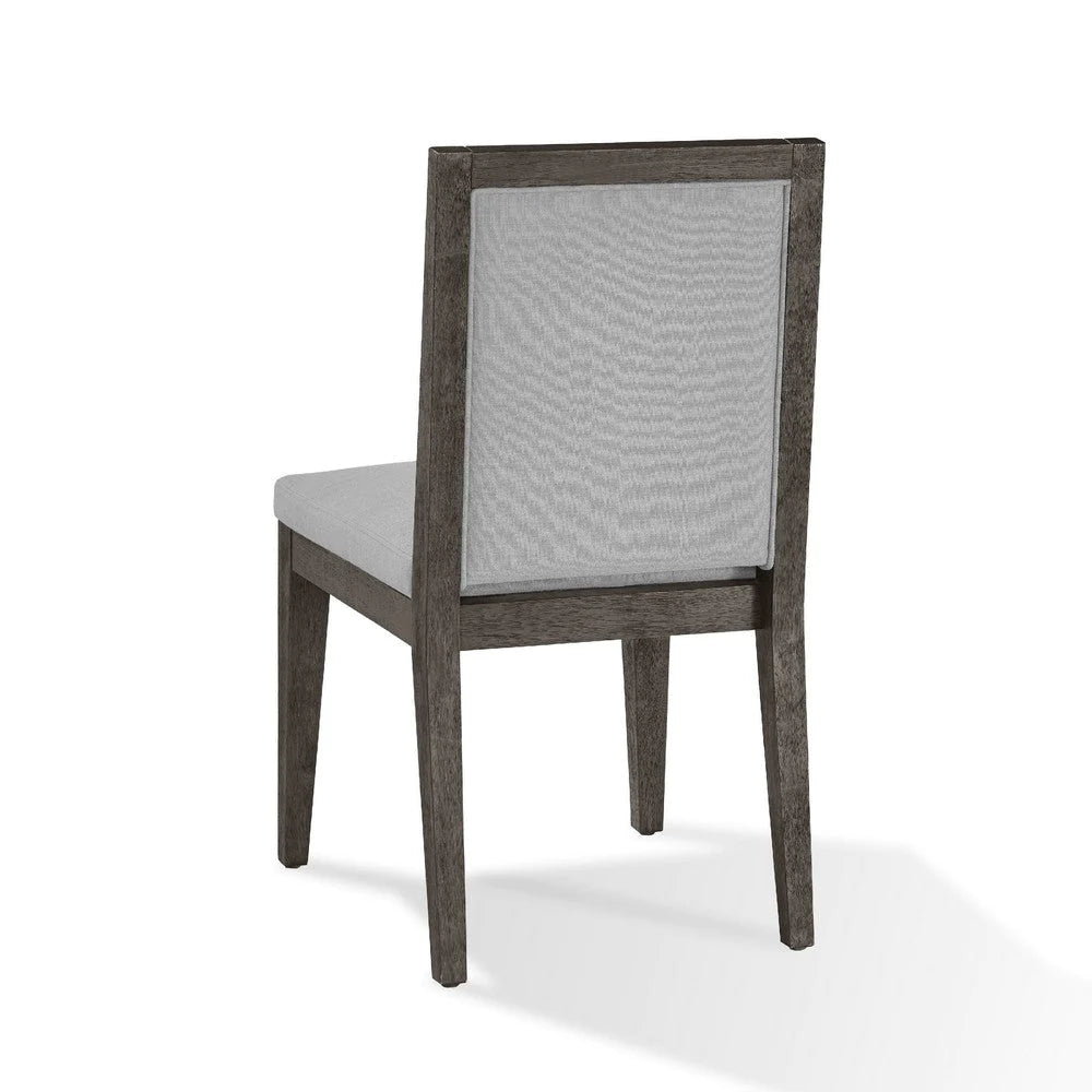 Mod 19 Inch Dining Chair,Solid Wood, Upholstered, Set Of 2, Ash Gray - BM274136