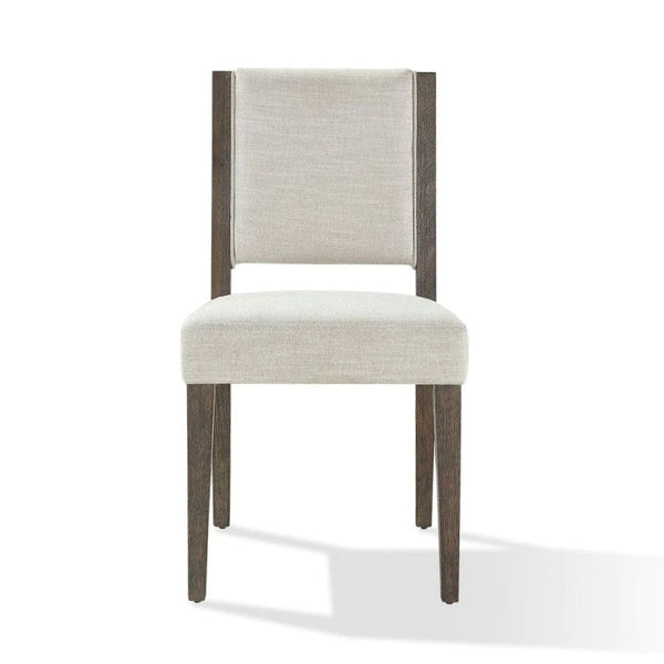 Lan 19 Inch Rubberwood Dining Chair, Fabric Back And Seat, Set Of 2, Brown - BM274144