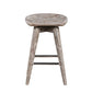 Esme 24 Inch Swivel Counter Stool, Contour Seat, Wood, Wire Brushed White - BM274305
