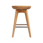 Esme 24 Inch Swivel Counter Stool With Contour Seat, Wood, Natural Brown - BM274308