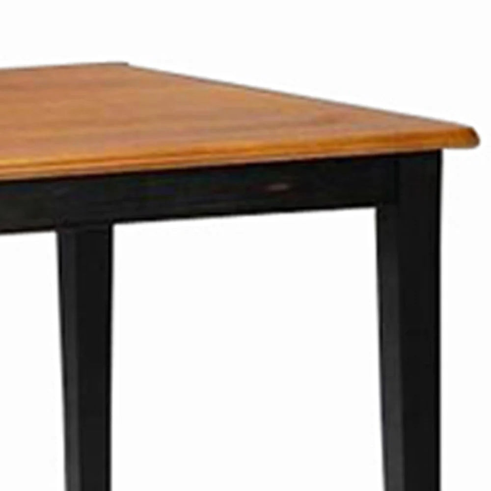 Nova 60 Inch Rectangular Dining Table, Tapered Legs, Rich Oak Brown And Black - BM274317