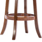 Pal 29 Inch Swivel Bar Stool, Solid Wood, Bonded Leather, Walnut Brown - BM274334
