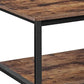 Hugh 47 Inch Wood Kitchen Island, Slatted Metal Shelf, Rustic Brown, Black - BM274770