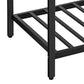 Hugh 47 Inch Wood Kitchen Island, Slatted Metal Shelf, Rustic Brown, Black - BM274770