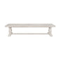 Kai 66 Inch Reclaimed Pine Dining Bench, Turned Pedestals, Antique White - BM275645