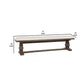 Kai 71 Inch Upholstered Dining Bench, Solid Wood, Turned Pedestals, Brown - BM275646