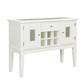 Zav 48 Inch Console Sideboard Buffet Bar Wine Cubbies, Faux Diamond Top, White - BM275651