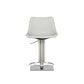 Cid 21 Inch Modern Swivel Counter Bar Stool, White Faux Leather, Adjustable - BM279431