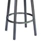 Eva 30 Inch Swivel Bar Stool, Vegan Leather, Curved Back, Washed Brown - BM282061