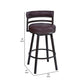 Eva 30 Inch Swivel Bar Stool, Vegan Leather, Curved Back, Auburn Brown - BM282063