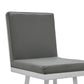Kim 26 Inch Modern Vegan Leather Counter Stool, Swivel, Metal Legs, Gray - BM282693