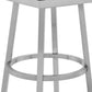 Kim 26 Inch Modern Vegan Leather Counter Stool, Swivel, Metal Legs, Gray - BM282693