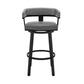Jack 30 Inch Bar Height Stool, Swivel Chair, Vegan Faux Leather, Gray - BM283289