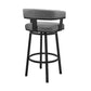 Jack 30 Inch Bar Height Stool, Swivel Chair, Vegan Faux Leather, Gray - BM283289