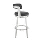 Emma 26 Inch Counter Height Swivel Stool, Steel Legs, Faux Leather, Black - BM283292
