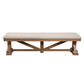 Tess 69 Inch Dining Accent Bench, Beige Fabric Cushion, Pine Wood, Brown - BM283851
