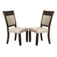 Brian 25 Inch Dining Side Chair, Fabric Upholstered, Set Of 2, Brown, Beige - BM283863