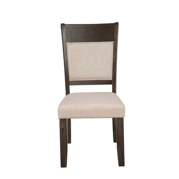 Brian 25 Inch Dining Side Chair, Fabric Upholstered, Set Of 2, Brown, Beige - BM283863