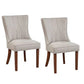 Paige 25 Inch Dining Side Chair, Fabric Upholstery, Set Of 2, Beige, Brown - BM283866