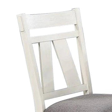 Lexi 24 Inch Classic Dining Side Chair, Padded Seat, Set Of 2, Gray, White - BM284312