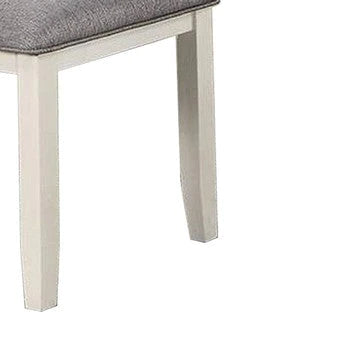 Lexi 24 Inch Classic Dining Side Chair, Padded Seat, Set Of 2, Gray, White - BM284312