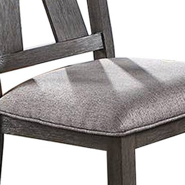 Lexi 24 Inch Dining Side Chair, Padded Seat, Set Of 2, Gray, Dark Brown - BM284316