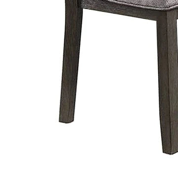 Lexi 24 Inch Dining Side Chair, Padded Seat, Set Of 2, Gray, Dark Brown - BM284316