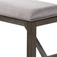 Lexi 50 Inch Dining Bench, Fabric Padded Seat, Rubberwood, Gray, Dark Brown - BM284317