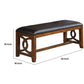 Ivy 50 Inch Modern Faux Leather Upholstered Dining Bench, Black, Brown - BM284341