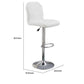 Judy 25-29 Inch Modern Bar Stool, Faux Leather Swivel Seat, Metal, White - BM284343